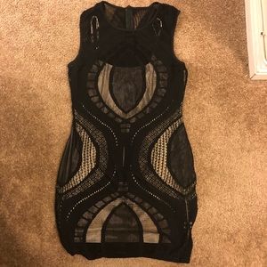 Black and cream tight dress